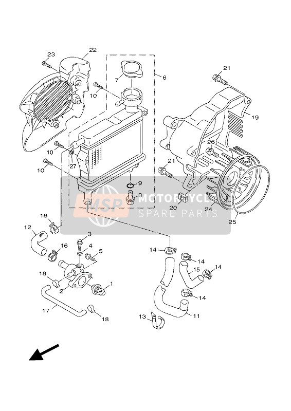 5STE24620000, Bouchon,  Radiateur, Yamaha, 4